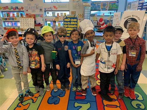 Students dressed up for career day